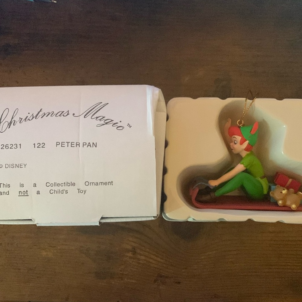 Disney Christmas Magic by Grolier “Peter Pan” ornament. EUC in original box.